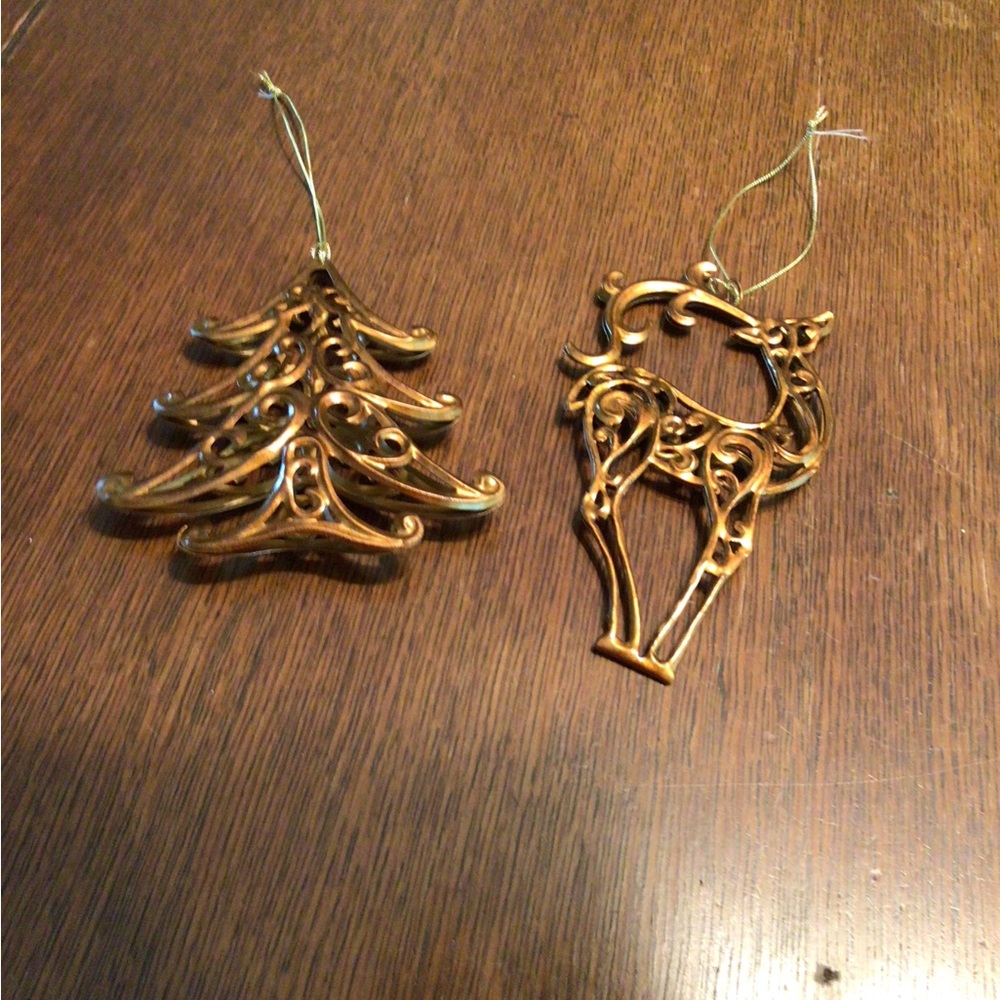 Filigree Christmas Tree and Reindeer Ornaments